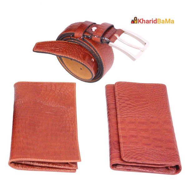 ست هدیه چرم طبیعی آدین چرم مدل DS24A