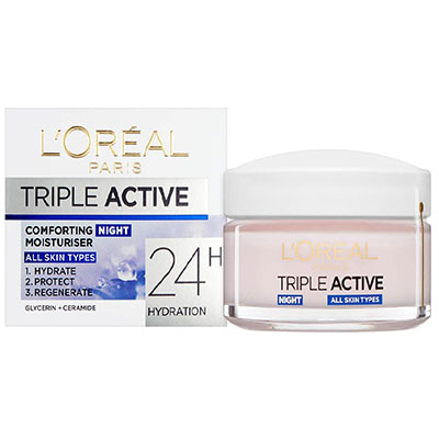 کرم آبرسان شب لورآل مدل Triple Active 24H حجم 50 میلی لیتر