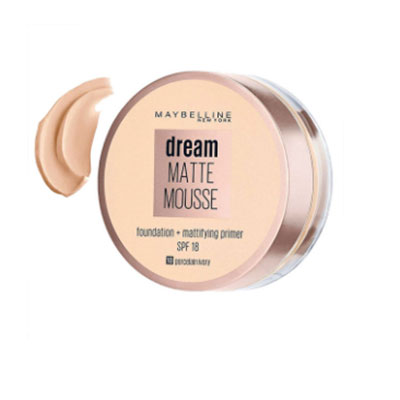 کرم پودر و پرایمر موس میبلین حاوی ضد آفتاب مدل Dream Matte Mousse