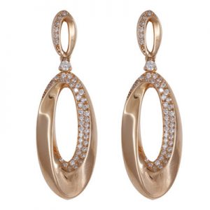 گوشواره طلا 18 عیار زنانه جواهری گاندی مدل A3853