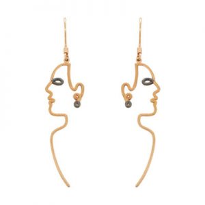 گوشواره طلا 18 عیار زنانه مدل رخ C0009